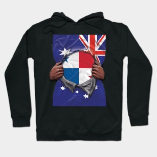 Panama Flag Australian Flag Ripped - Gift for Panamanian From Panama Hoodie